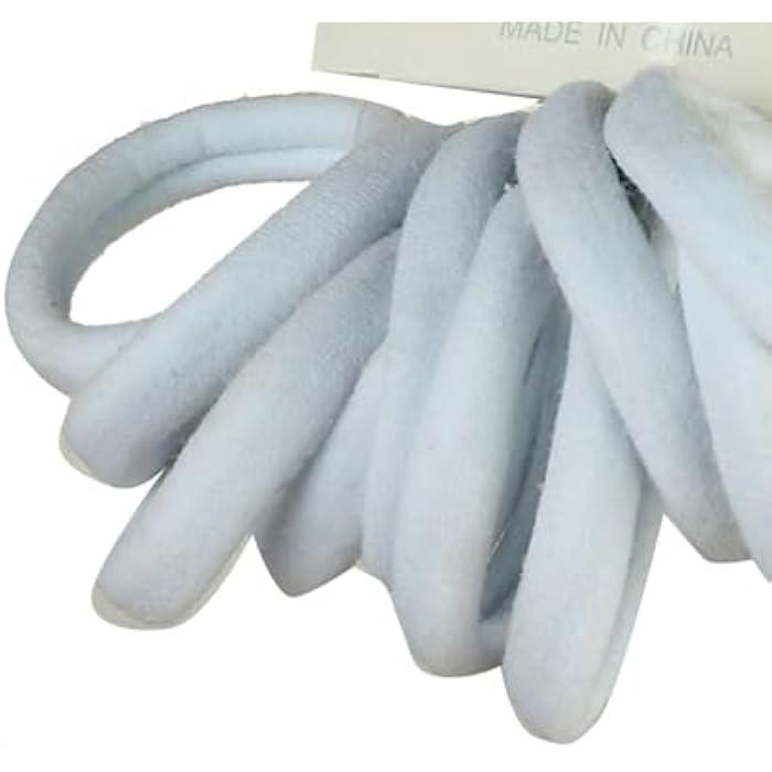 Elastic Circled Hair Tie 10 Pcs For Girls - White - Image 2